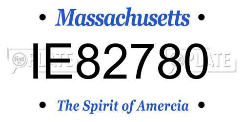 IE82780 Massachusetts License Plate
