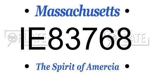 IE83768 Massachusetts License Plate