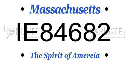 IE84682 Massachusetts License Plate