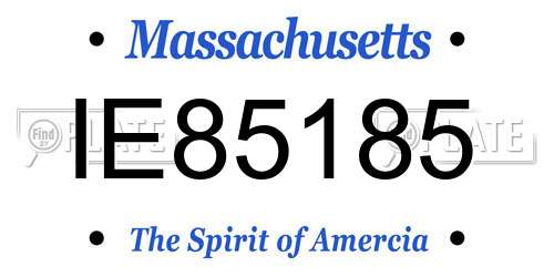 IE85185 Massachusetts License Plate