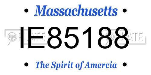 IE85188 Massachusetts License Plate