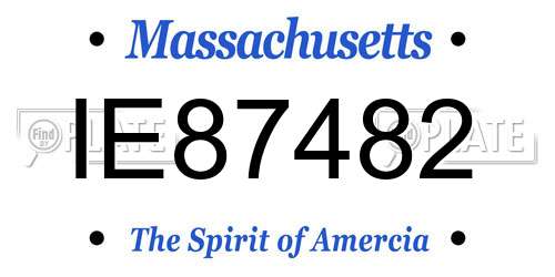 IE87482 Massachusetts License Plate