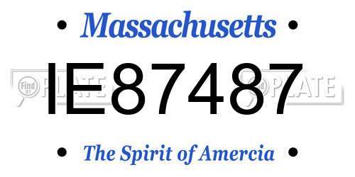 IE87487 Massachusetts License Plate