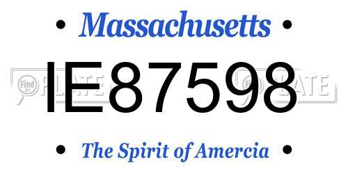 IE87598 Massachusetts License Plate