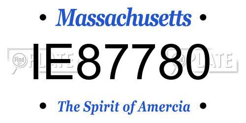 IE87780 Massachusetts License Plate