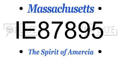 IE87895 Massachusetts License Plate
