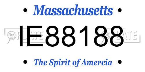 IE88188 Massachusetts License Plate