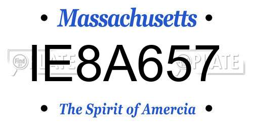 IE8A657 Massachusetts License Plate