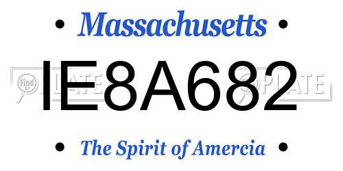 IE8A682 Massachusetts License Plate