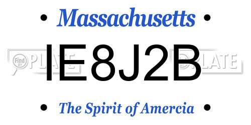 IE8J2B Massachusetts License Plate