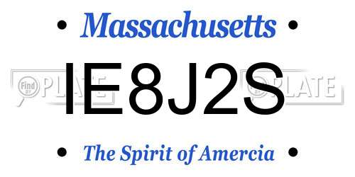 IE8J2S Massachusetts License Plate