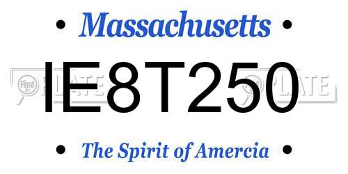 IE8T250 Massachusetts License Plate