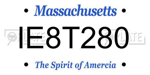 IE8T280 Massachusetts License Plate