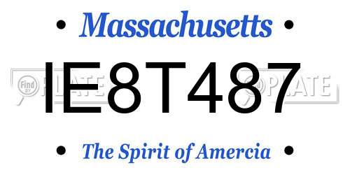 IE8T487 Massachusetts License Plate