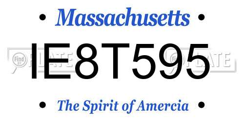 IE8T595 Massachusetts License Plate