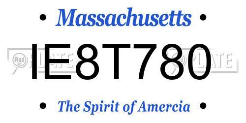 IE8T780 Massachusetts License Plate