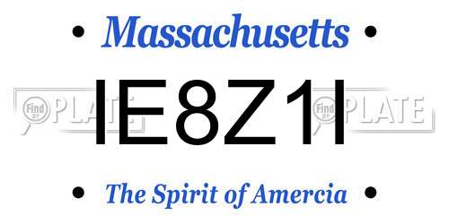 IE8Z1I Massachusetts License Plate