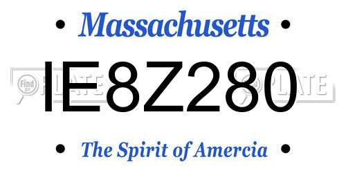 IE8Z280 Massachusetts License Plate