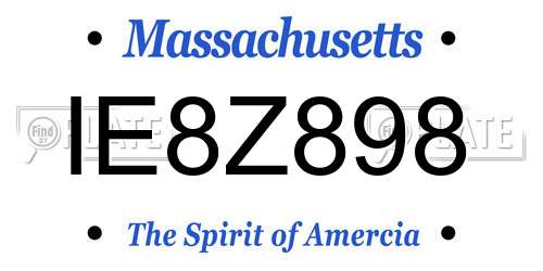 IE8Z898 Massachusetts License Plate