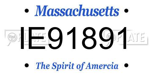 IE91891 Massachusetts License Plate