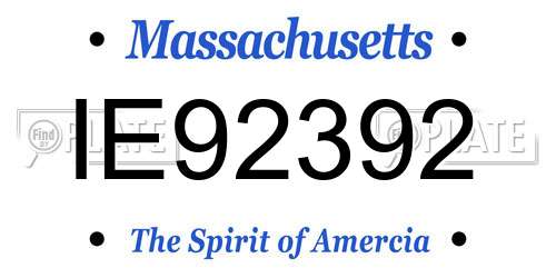 IE92392 Massachusetts License Plate