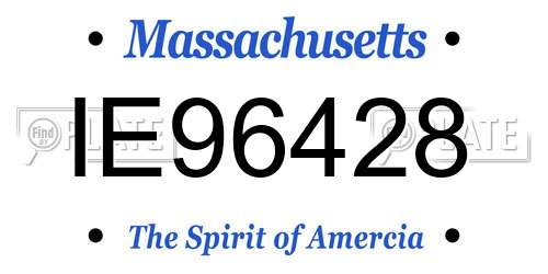 IE96428 Massachusetts License Plate