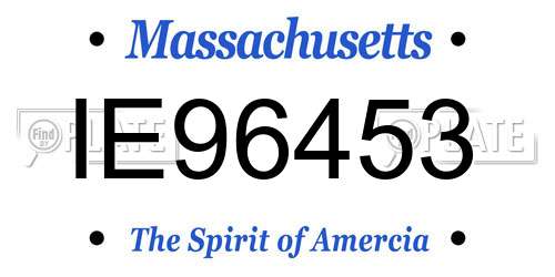 IE96453 Massachusetts License Plate