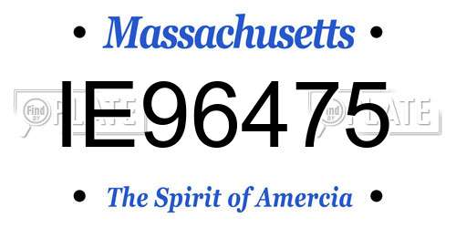 IE96475 Massachusetts License Plate