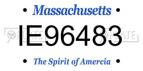 IE96483 Massachusetts License Plate