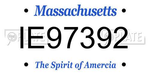 IE97392 Massachusetts License Plate