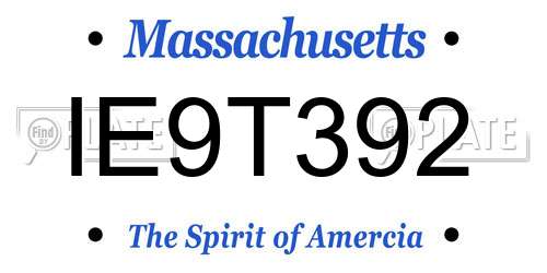 IE9T392 Massachusetts License Plate