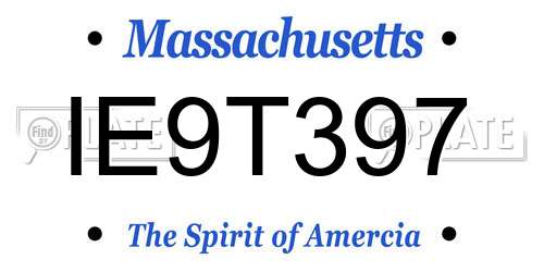 IE9T397 Massachusetts License Plate