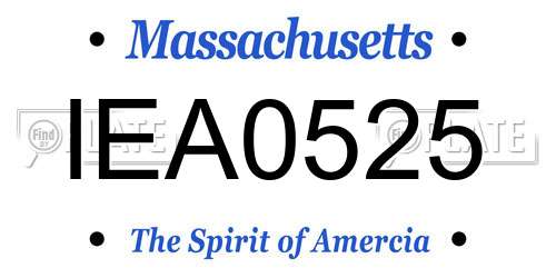 IEA0525 Massachusetts License Plate