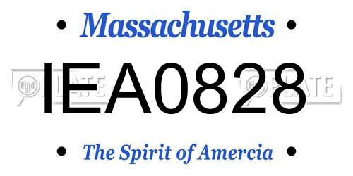 IEA0828 Massachusetts License Plate