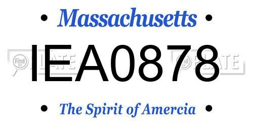 IEA0878 Massachusetts License Plate