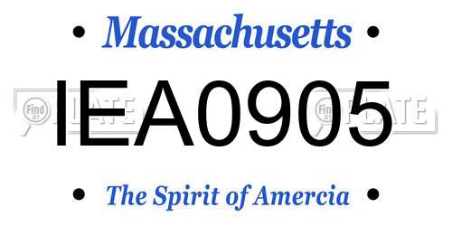 IEA0905 Massachusetts License Plate