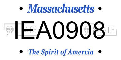IEA0908 Massachusetts License Plate