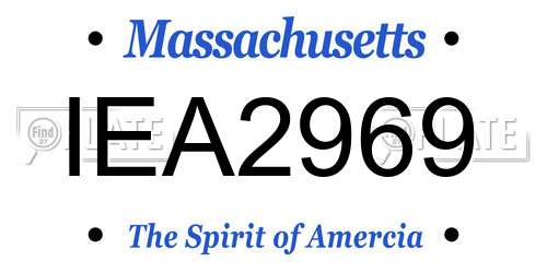 IEA2969 Massachusetts License Plate