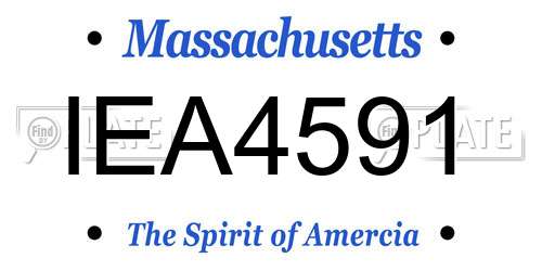 IEA4591 Massachusetts License Plate