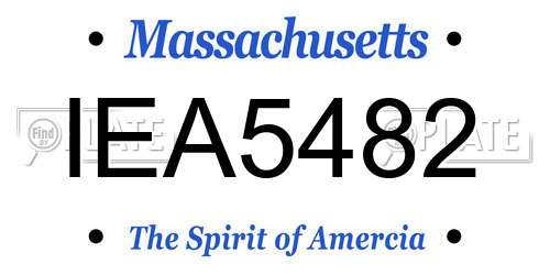 IEA5482 Massachusetts License Plate