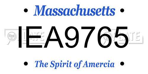 IEA9765 Massachusetts License Plate