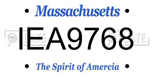 IEA9768 Massachusetts License Plate
