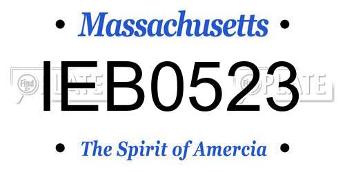 IEB0523 Massachusetts License Plate