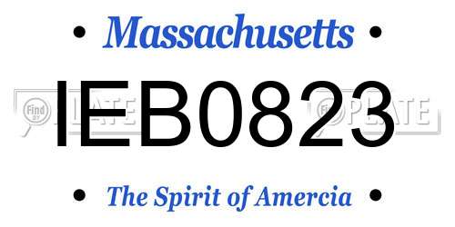 IEB0823 Massachusetts License Plate
