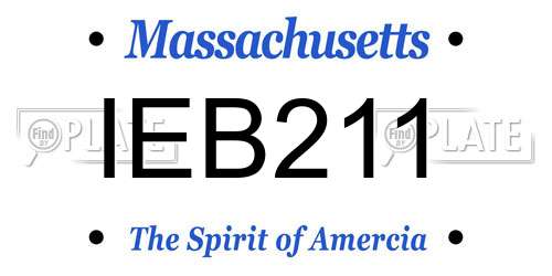 IEB211 Massachusetts License Plate