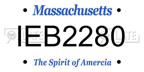 IEB2280 Massachusetts License Plate