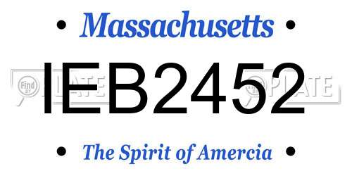IEB2452 Massachusetts License Plate