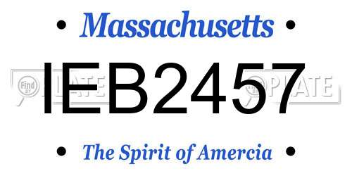 IEB2457 Massachusetts License Plate