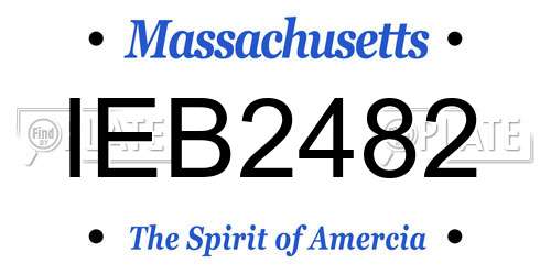 IEB2482 Massachusetts License Plate
