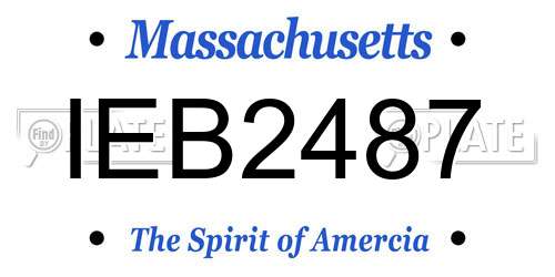 IEB2487 Massachusetts License Plate